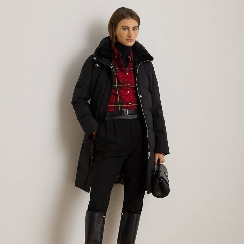 Daunenmantel mit Kunstpelzbesatz von Lauren