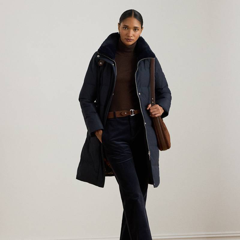 Daunenmantel mit Kunstpelzbesatz von Lauren