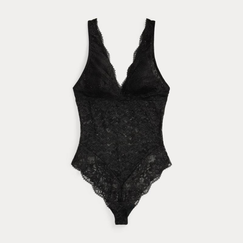 Dekolleté-Spitzenbody mit Pailletten von Lauren