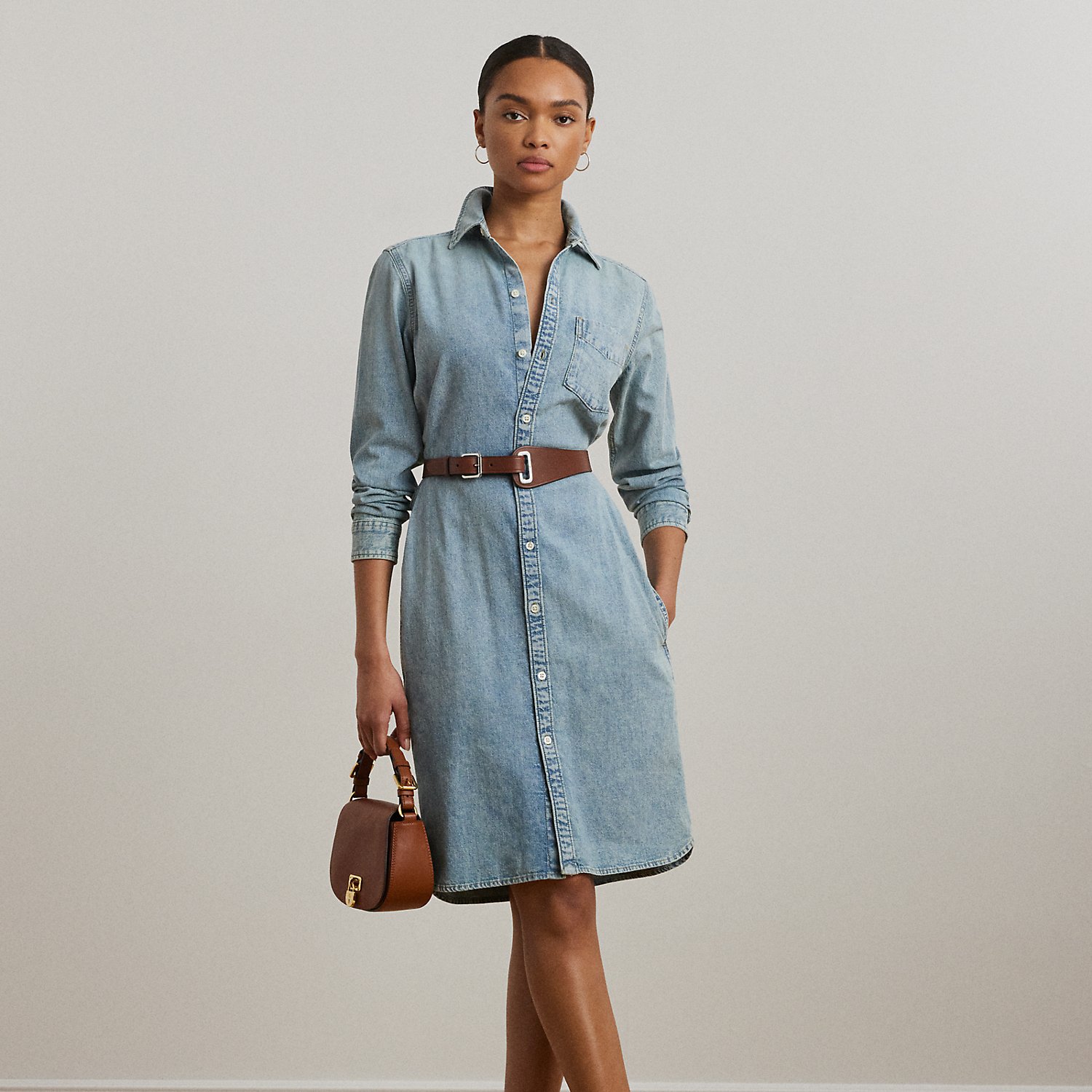 Denim-Hemdkleid mit Gürtel Denim-Hemdkleid mit Gürtel von Lauren