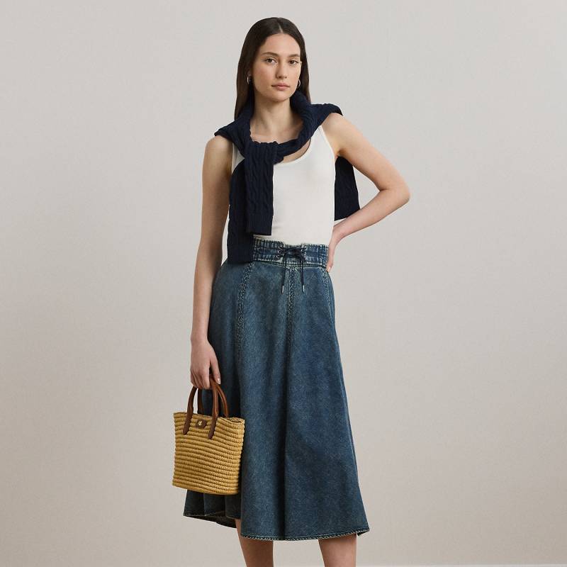 Denim-Midirock mit Tunnelzug von Lauren