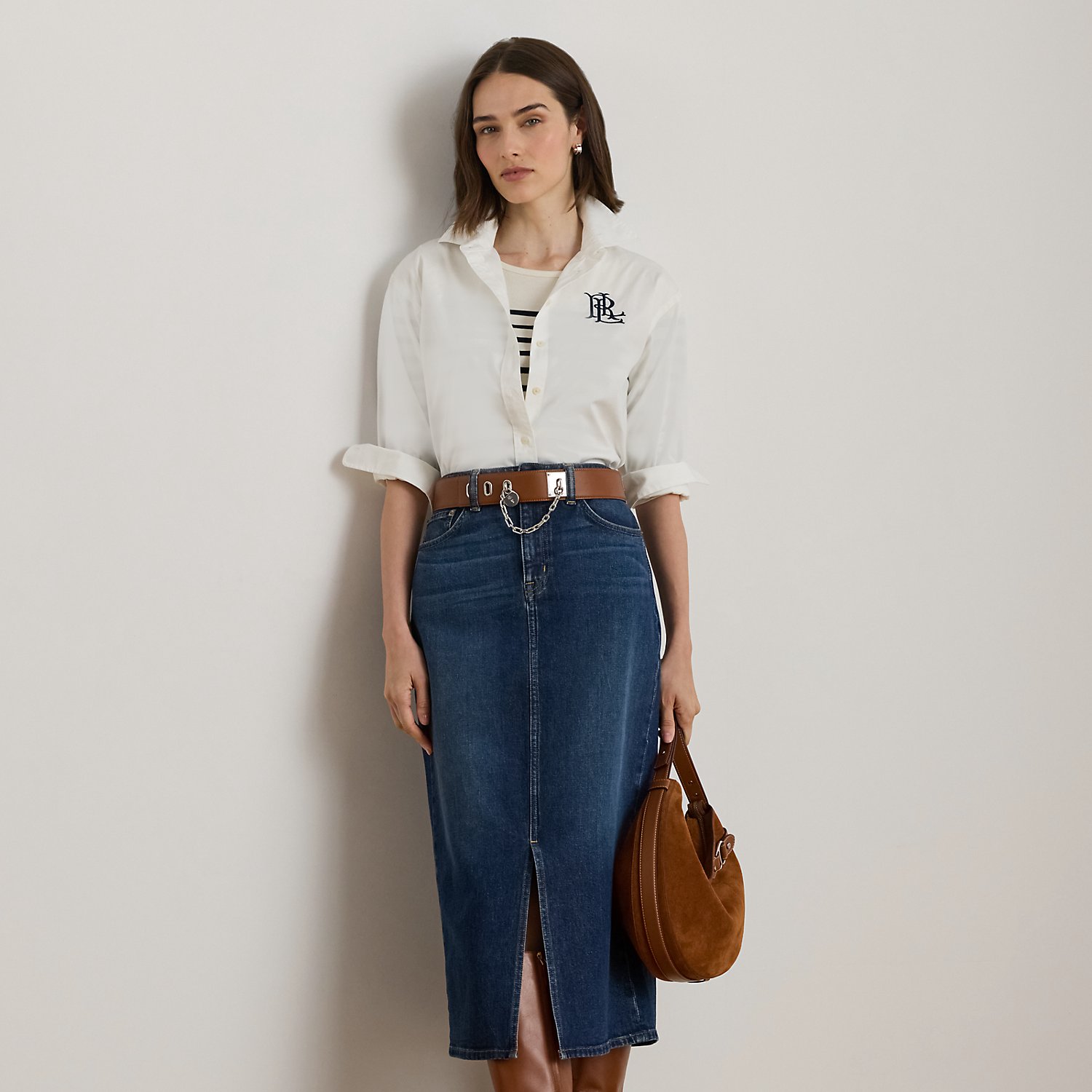 Denim-Midirock von Lauren