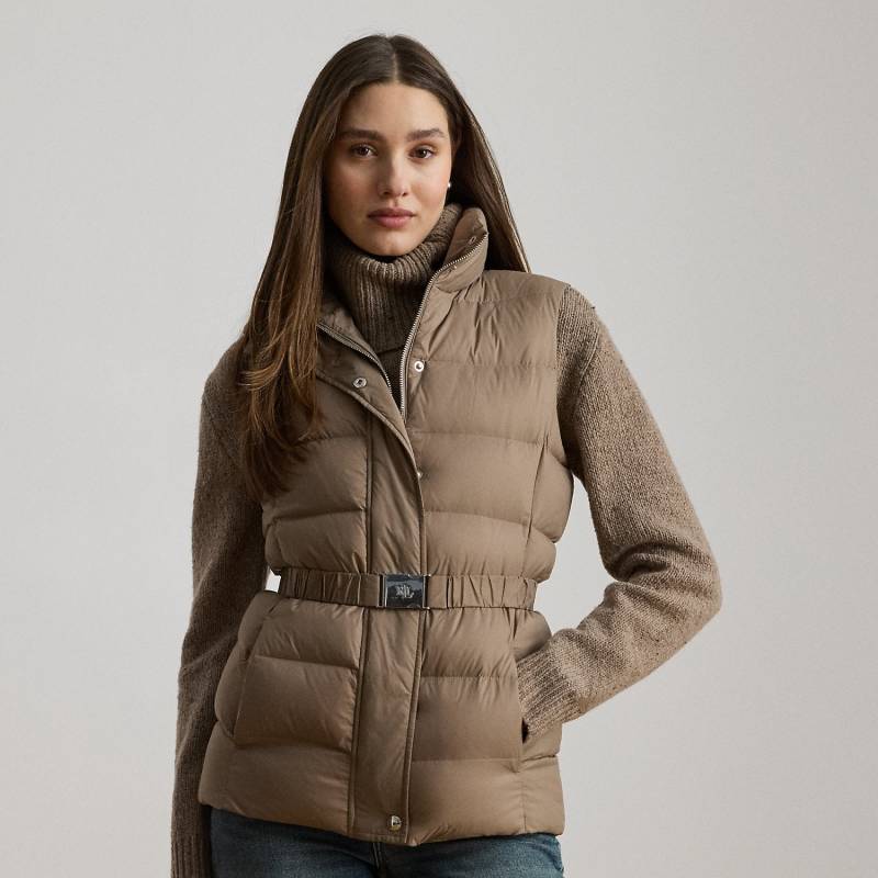 Doppelt gesteppte Daunenweste mit Gürtel von Lauren