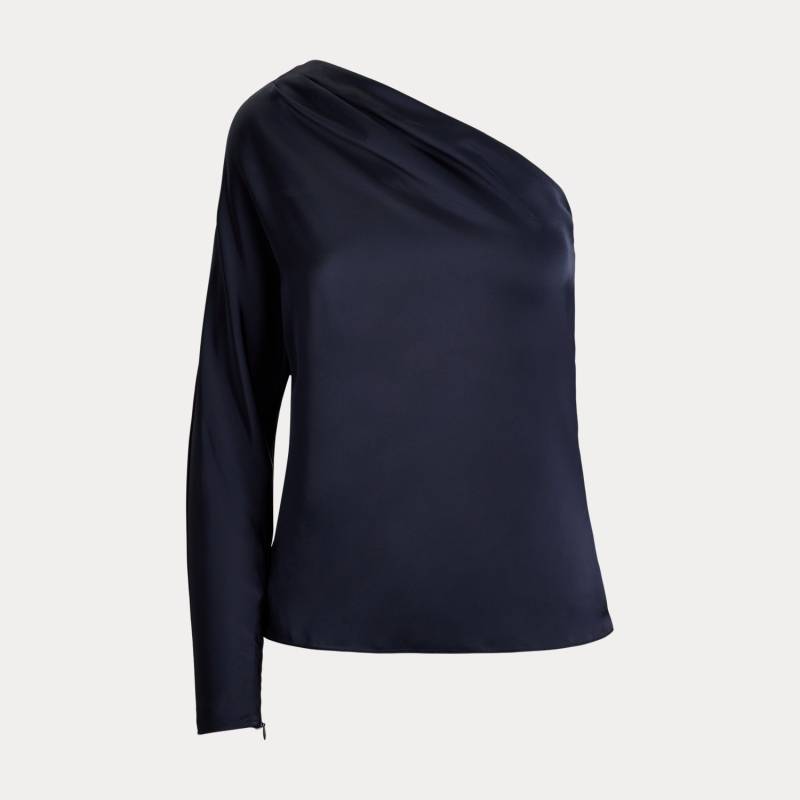 Einschultrige Bluse aus Satin-Charmeuse von Lauren