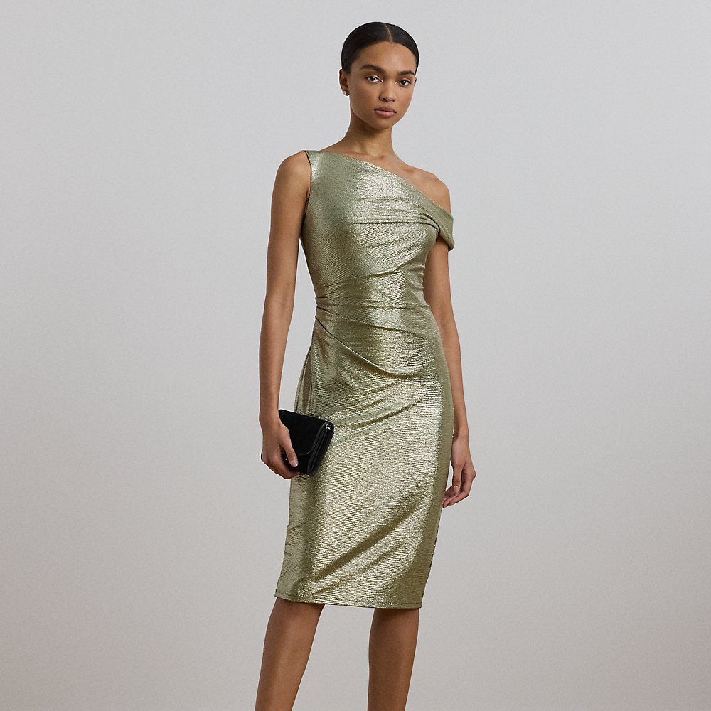 Einschultriges Metallic-Cocktailkleid Einschultriges Metallic-Cocktailkleid von Lauren