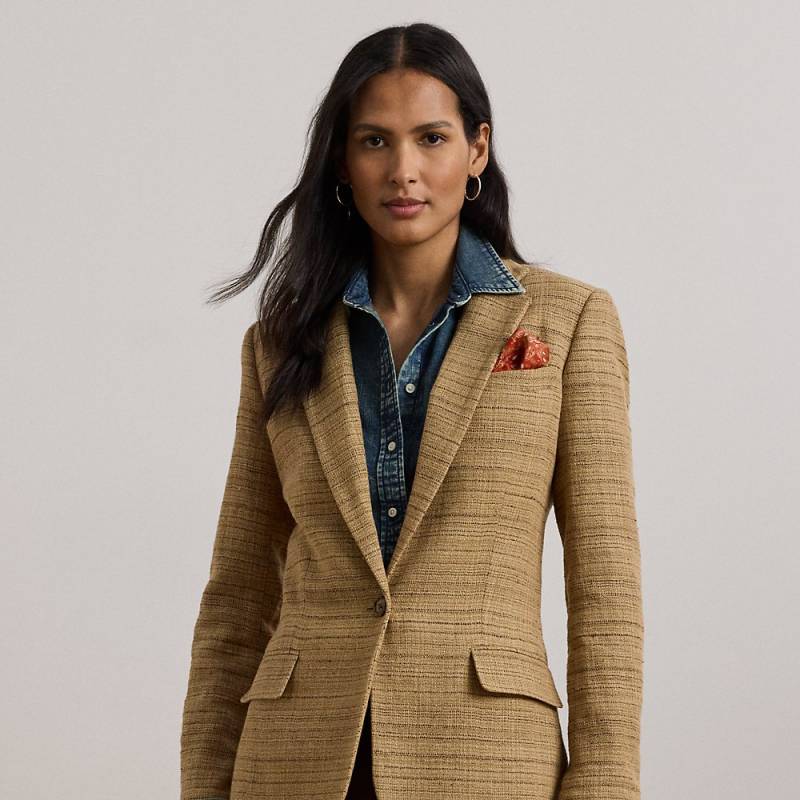 Fischgrat-Tweedblazer aus Leinenmischung von Lauren