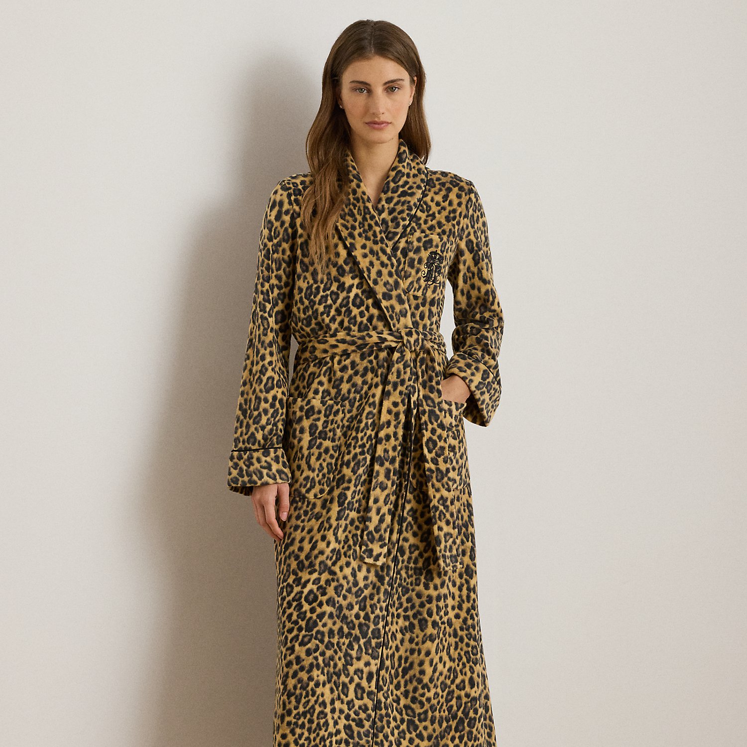 Fleece-Bademantel mit Leopardenmuster von Lauren