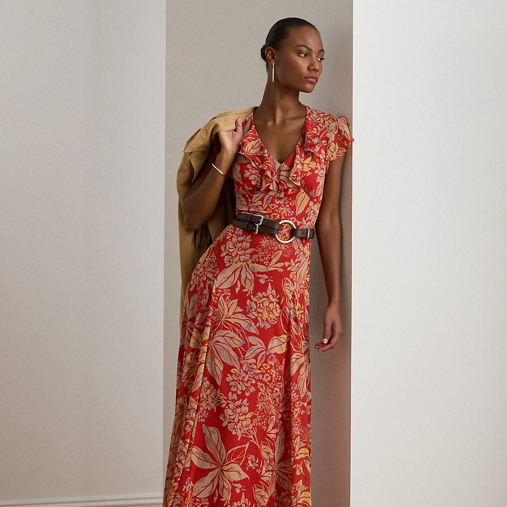 Geblümtes Abendkleid mit Gürtel Geblümtes Abendkleid mit Gürtel von Lauren