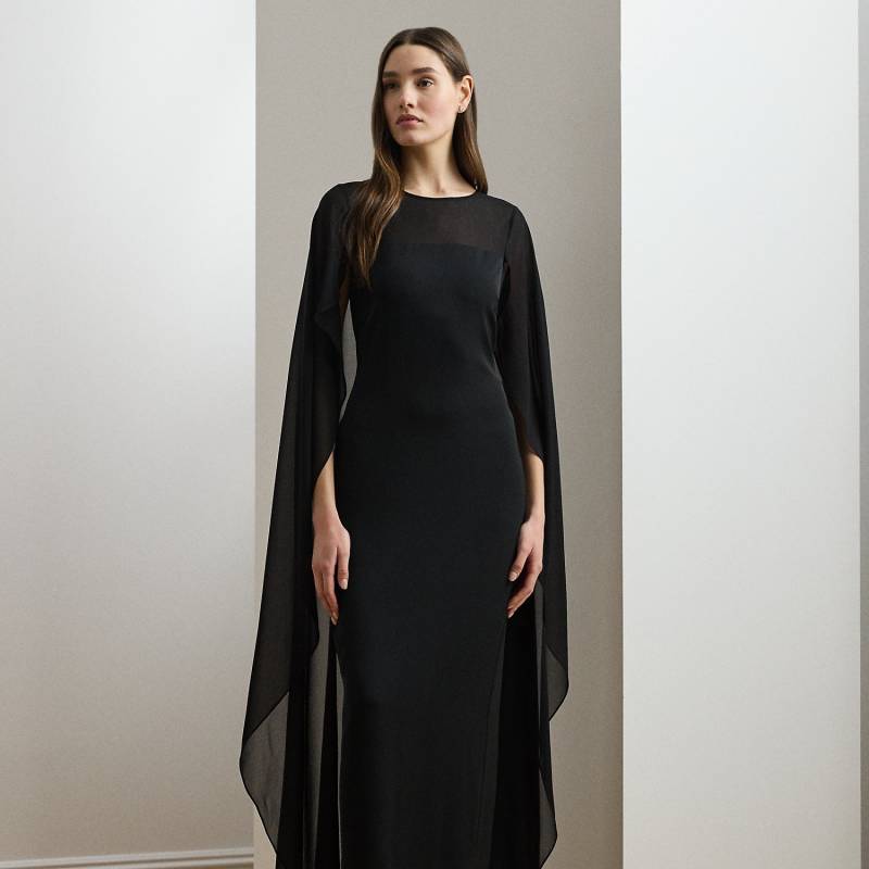 Georgette-Abendkleid mit Cape von Lauren