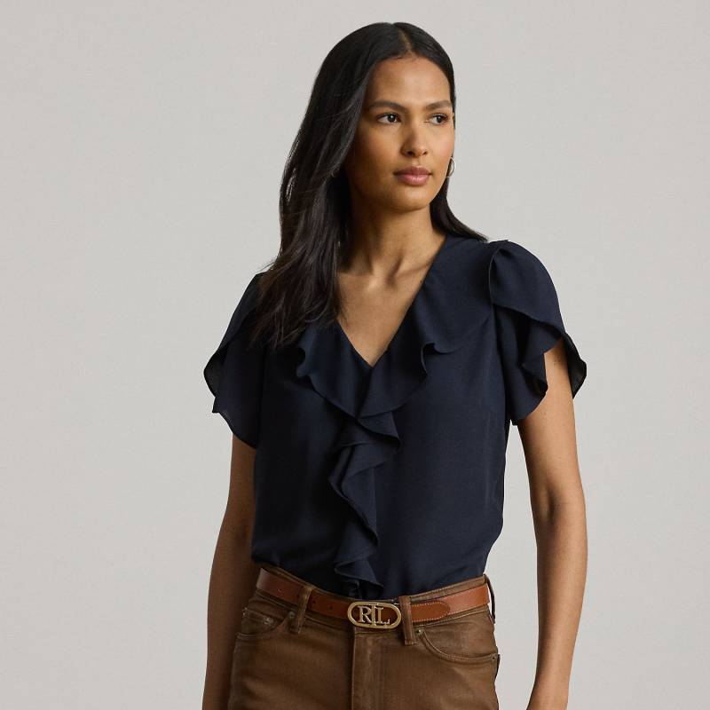 Georgette-Bluse mit Rüschenbesatz von Lauren