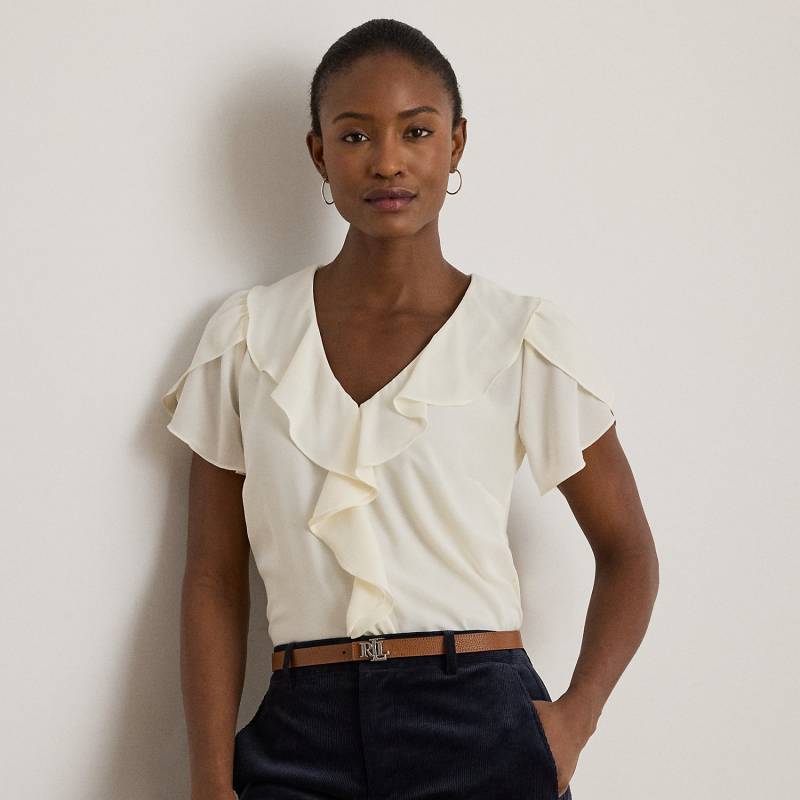 Georgette-Bluse mit Rüschenbesatz von Lauren