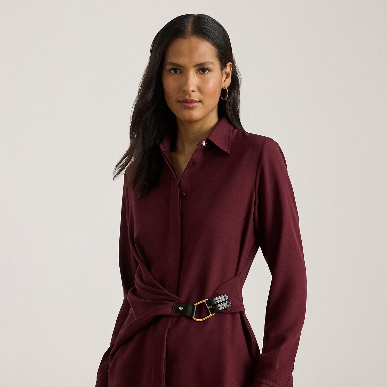 Georgette-Bluse mit Schnallenbesatz von Lauren