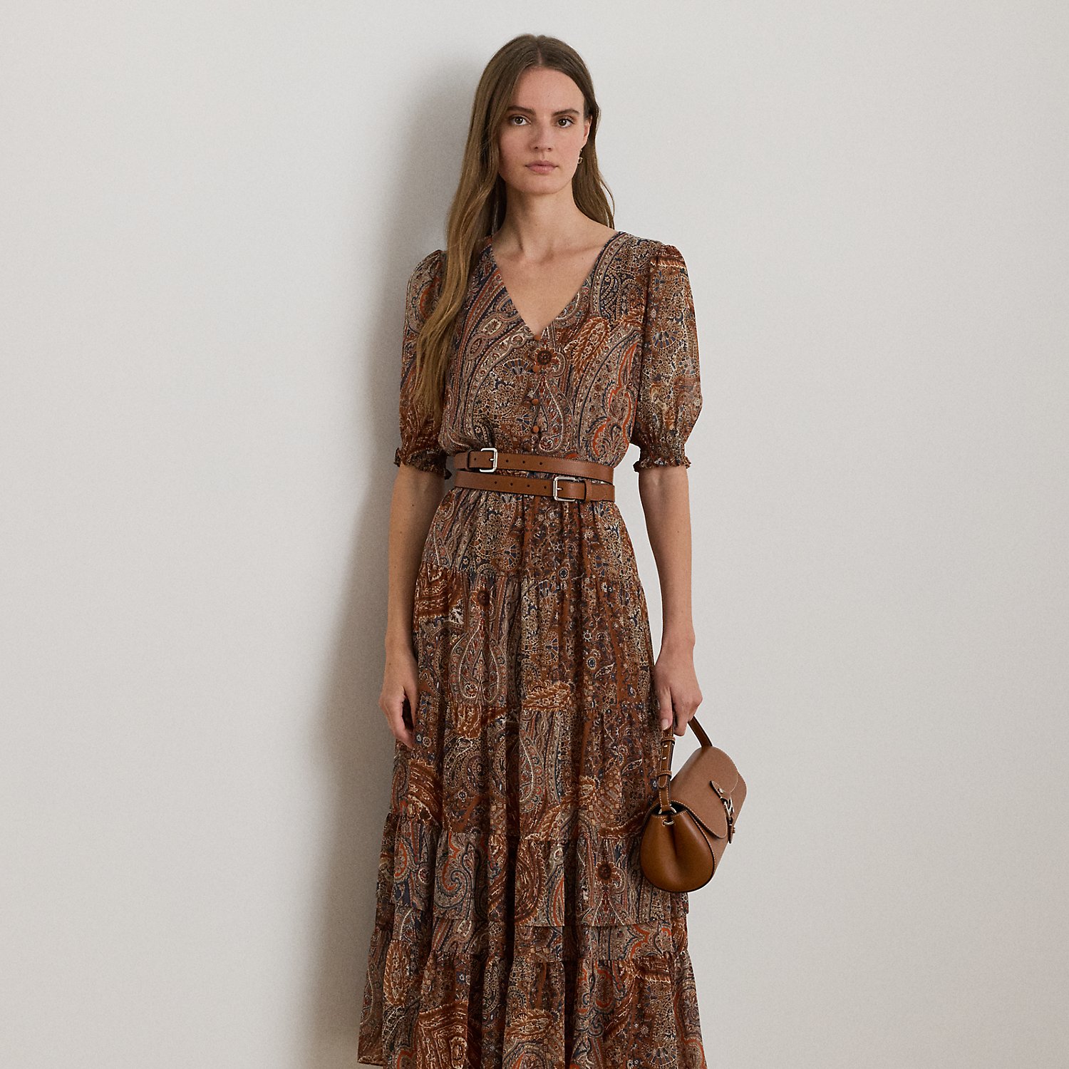 Georgette-Kleid mit Paisley-Motiv von Lauren