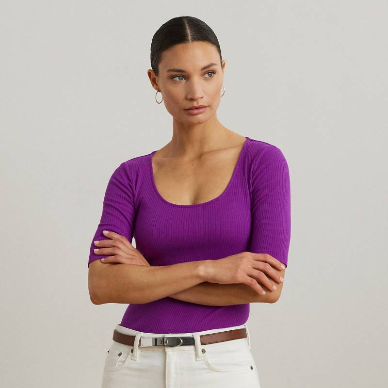 Geripptes T-Shirt aus Baumwollmischung von Lauren