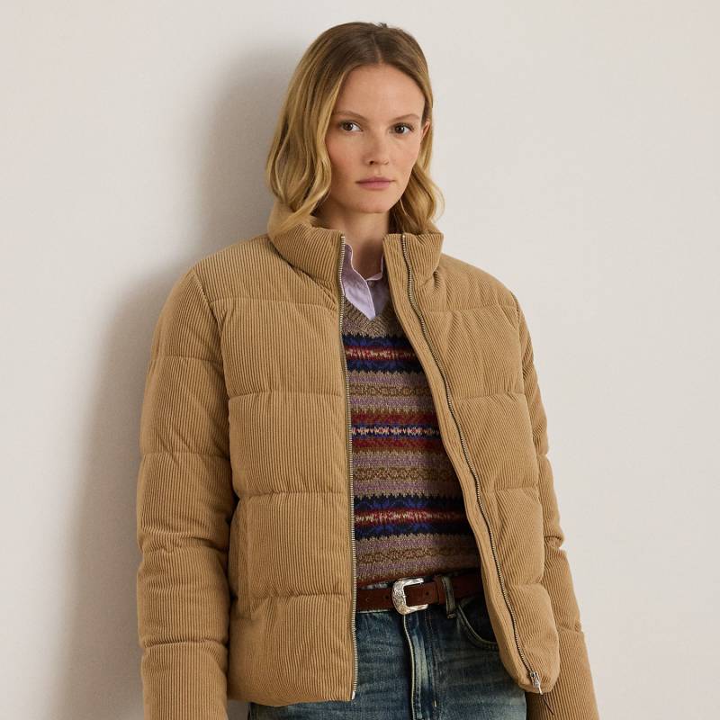 Gesteppte Pufferjacke aus Kordsamt von Lauren