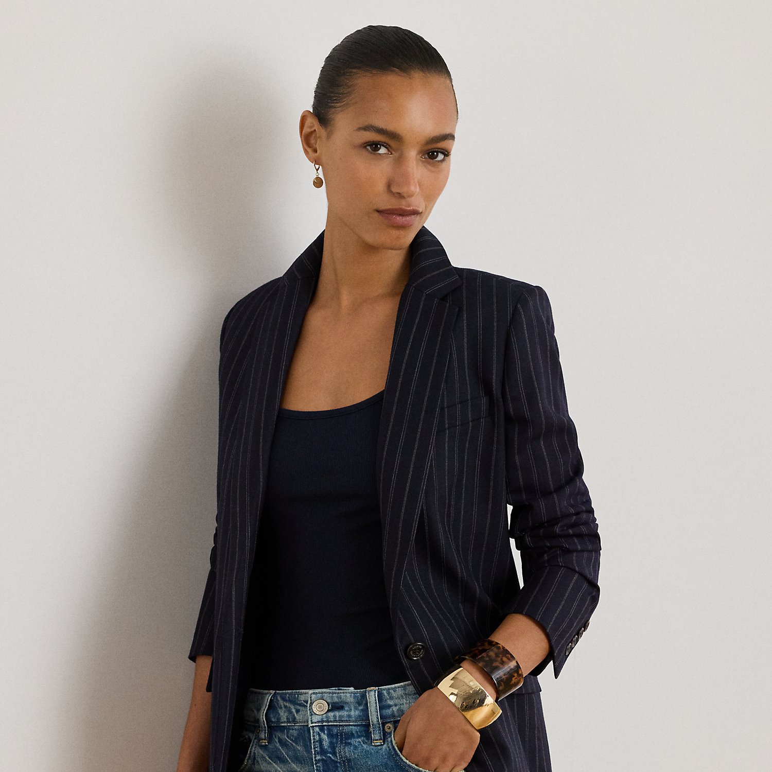Gestreifter Blazer aus Wollmisch-Twill von Lauren