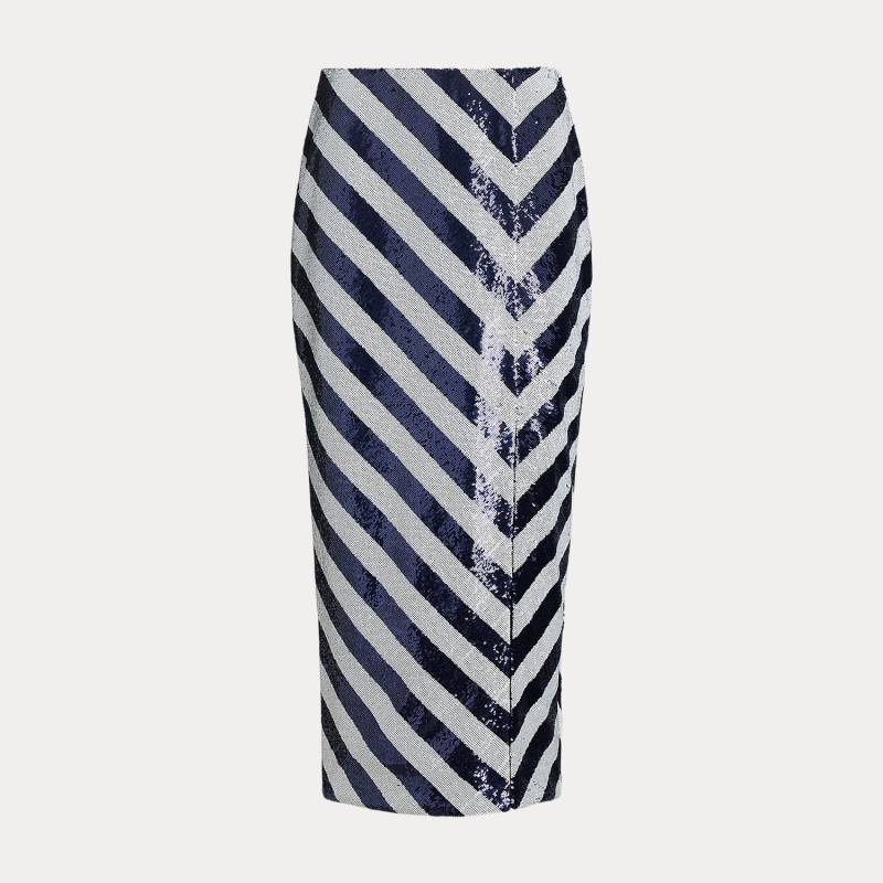 Gestreifter Pailletten-Bleistiftrock von Lauren