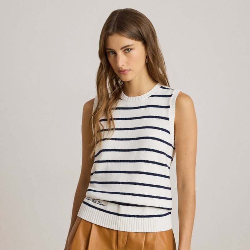 Gestreifter ärmelloser Baumwollpullover von Lauren