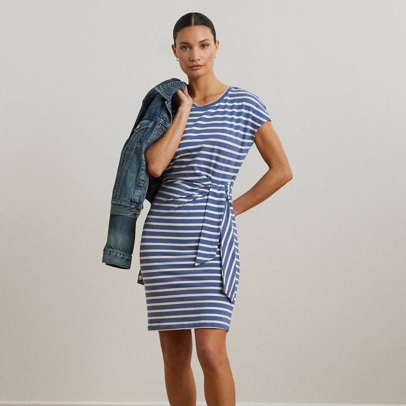 Gestreiftes Jerseykleid mit Bindedetail von Lauren