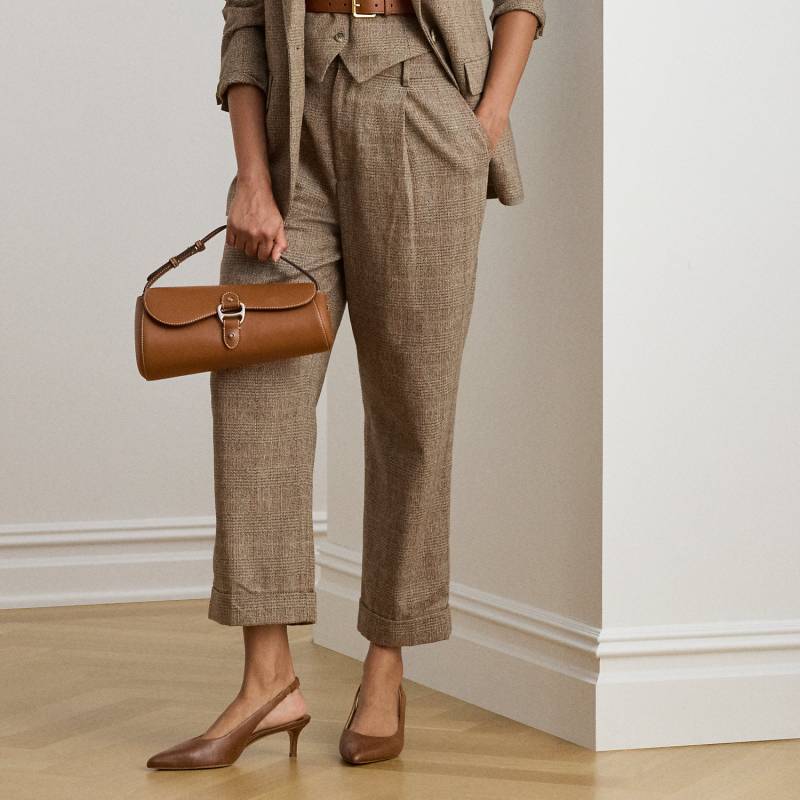 Glencheck-Bundfaltenhose in 3/4-Länge von Lauren