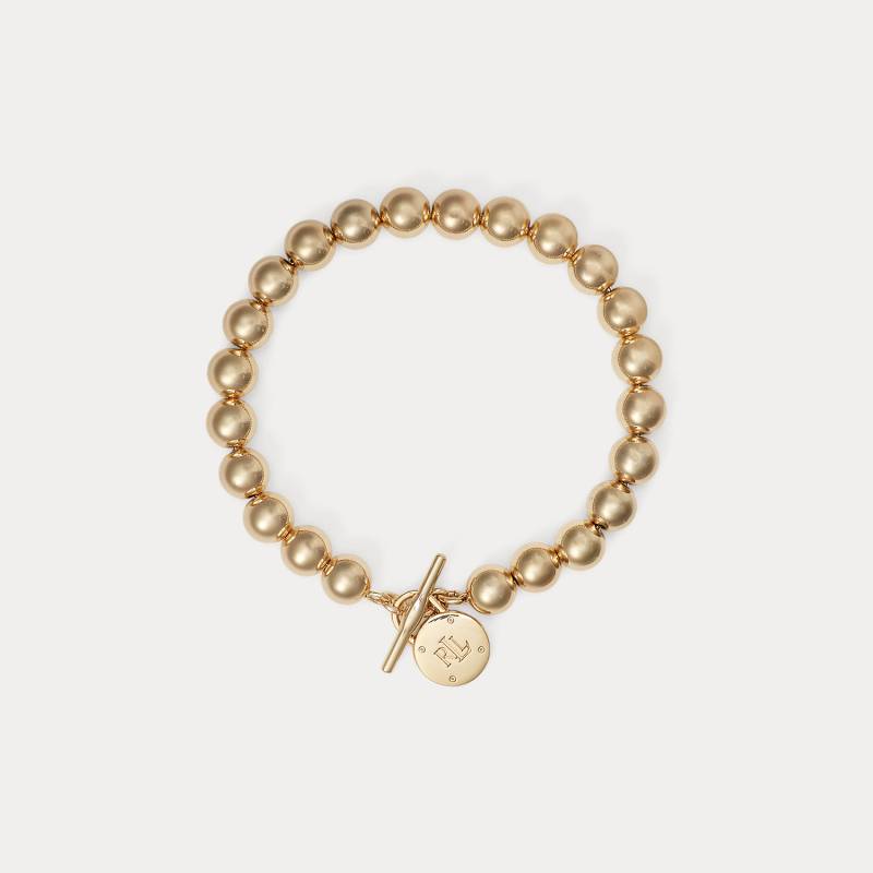 Goldfarbenes Perlenarmband mit Knebel von Lauren