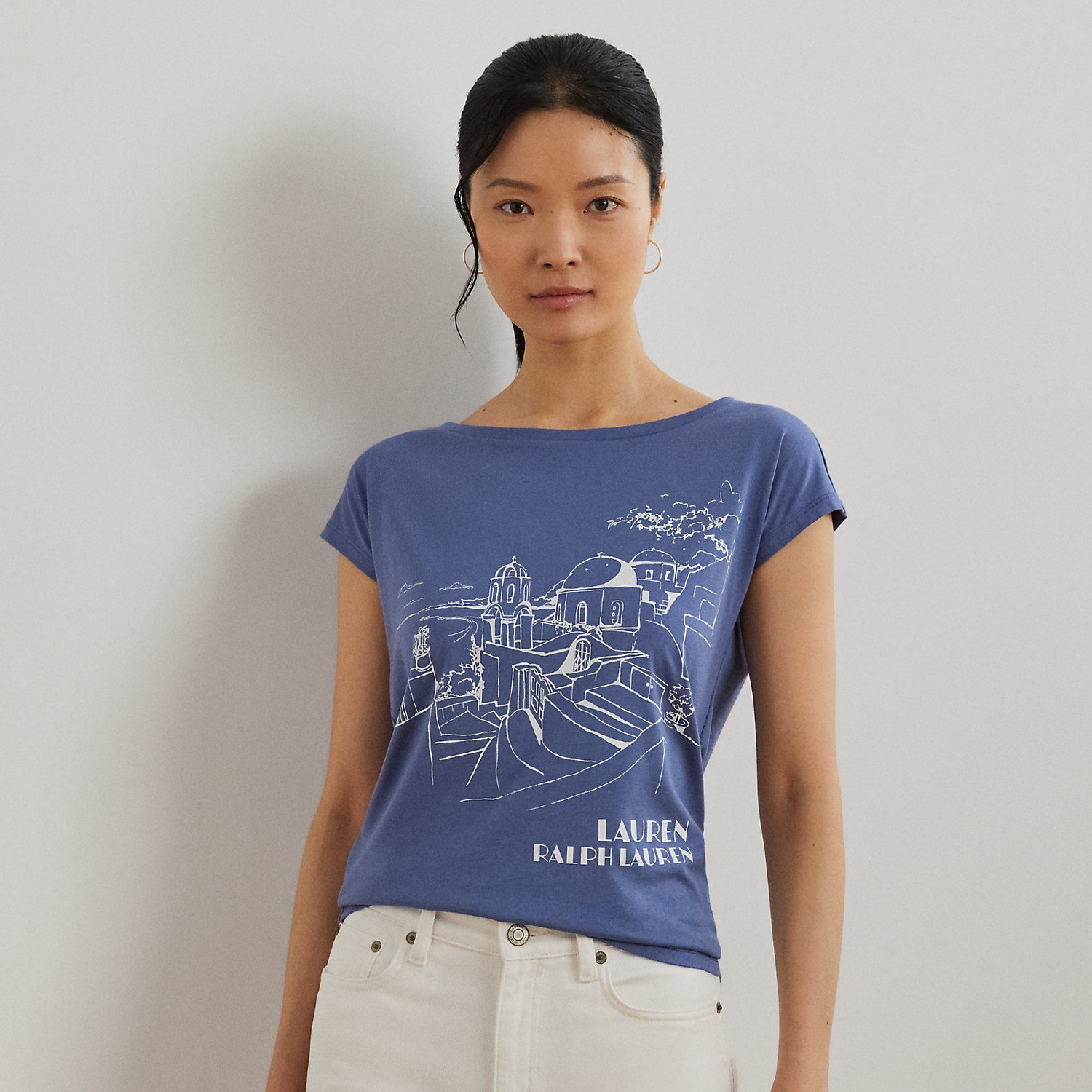 Grafik-T-Shirt aus Jersey von Lauren