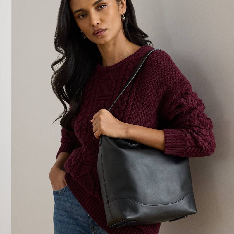 Große Leder-Beuteltasche Tasha von Lauren