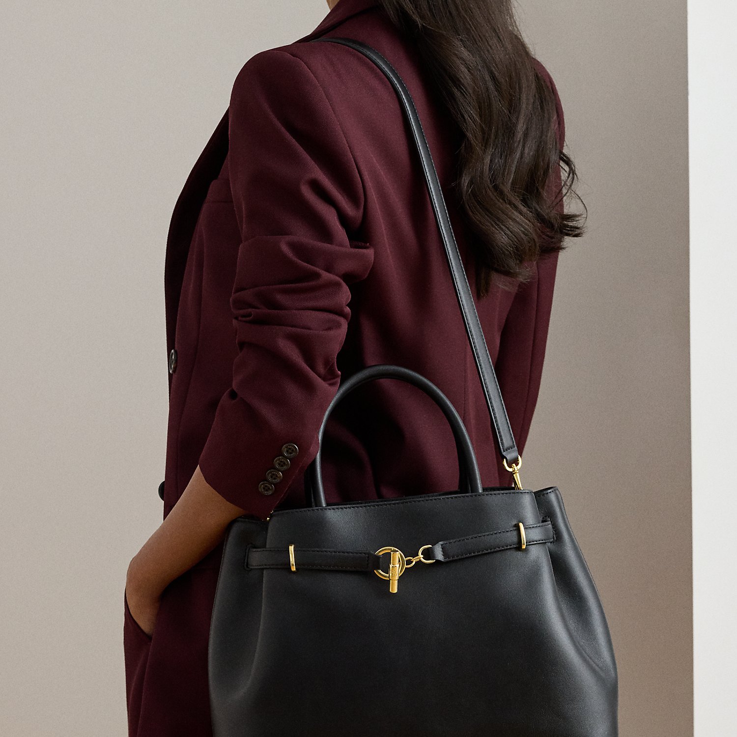 Große Leder-Umhängetasche Blaike von Lauren