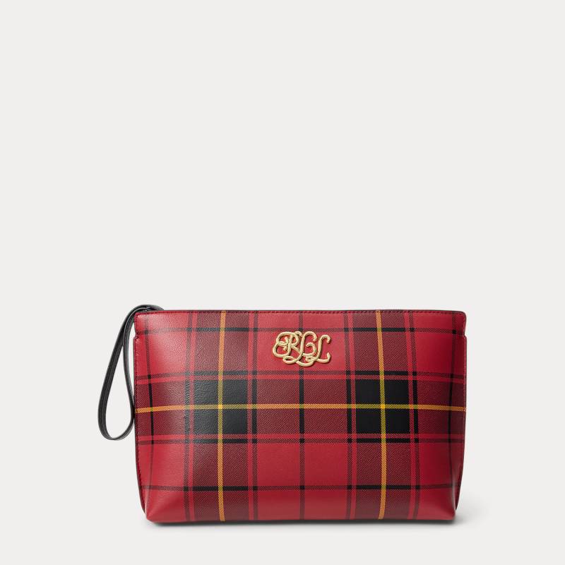 Große Nappaleder-Pochette mit Karomuster von Lauren