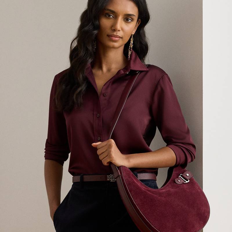 Große Schultertasche Tasha aus Wildleder von Lauren