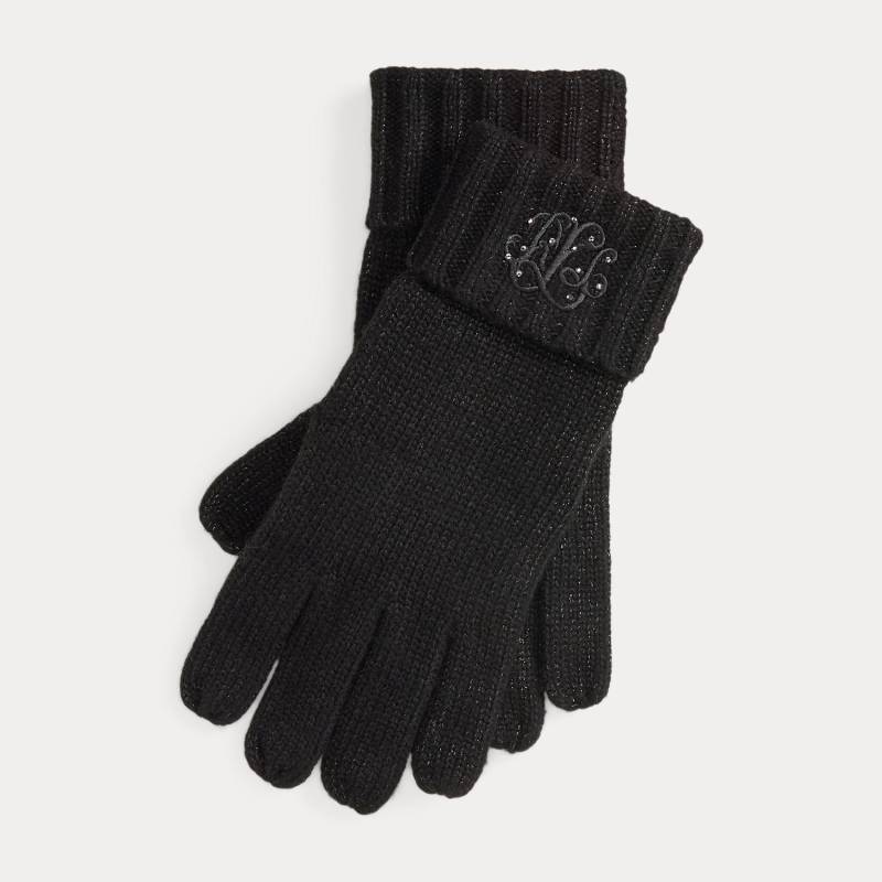 Handschuhe mit gesticktem Metallic-Logo von Lauren