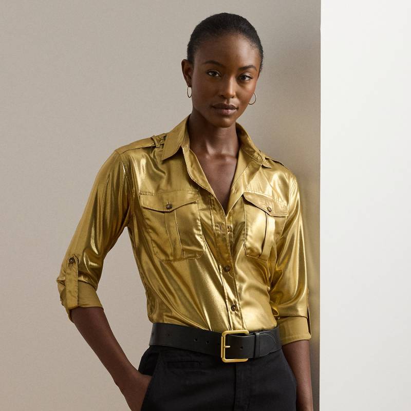 Hemd aus Metallic-Chiffon von Lauren