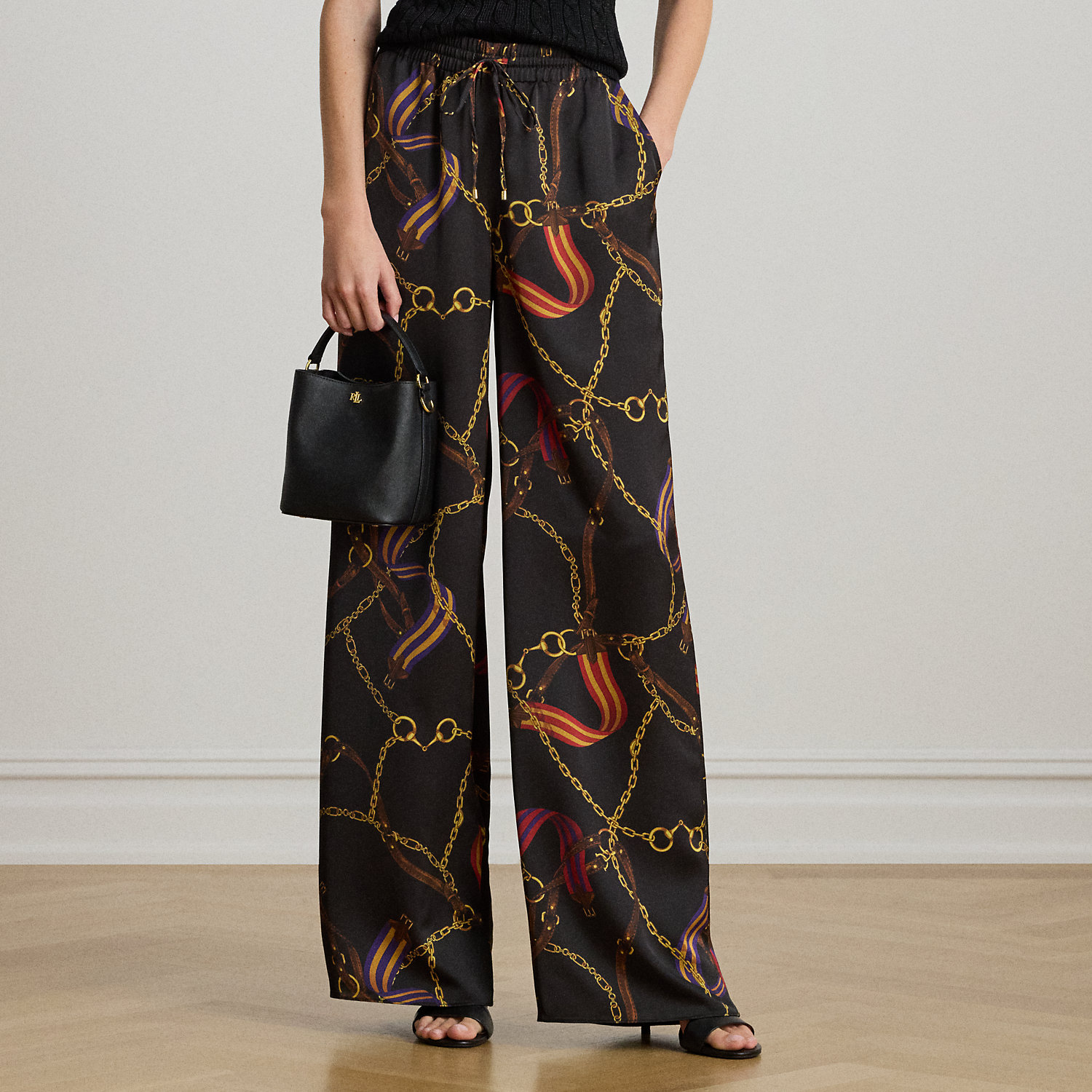 Hose mit weitem Bein und Gürteldruck von Lauren