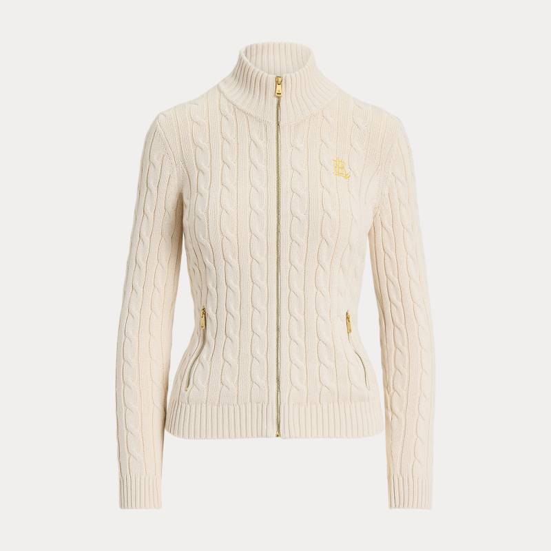 Jacke mit Zopfmuster und Reißverschluss von Lauren