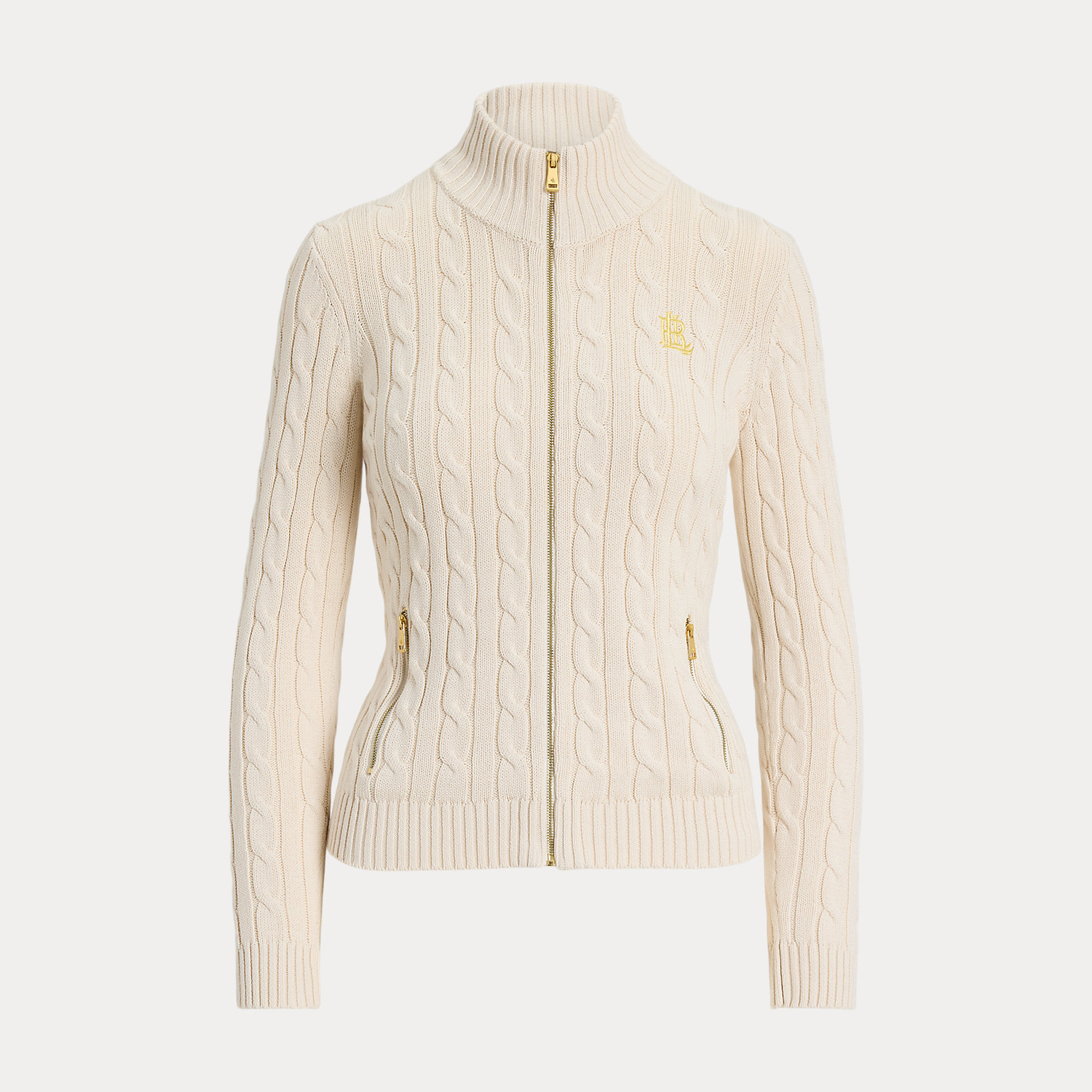 Jacke mit Zopfmuster und Reißverschluss von Lauren