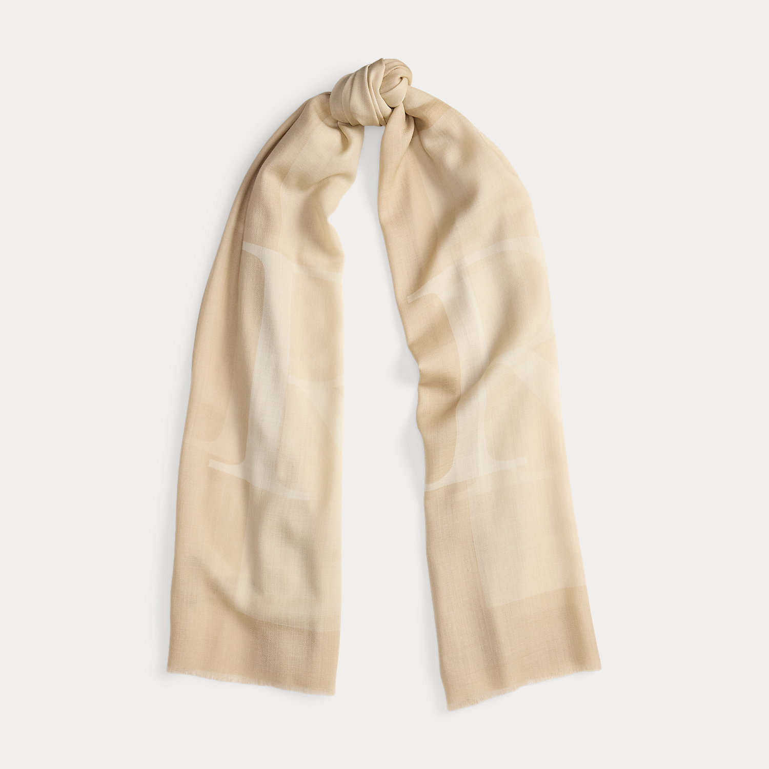 Jacquard-Wickelschal aus Wolle mit Logo von Lauren