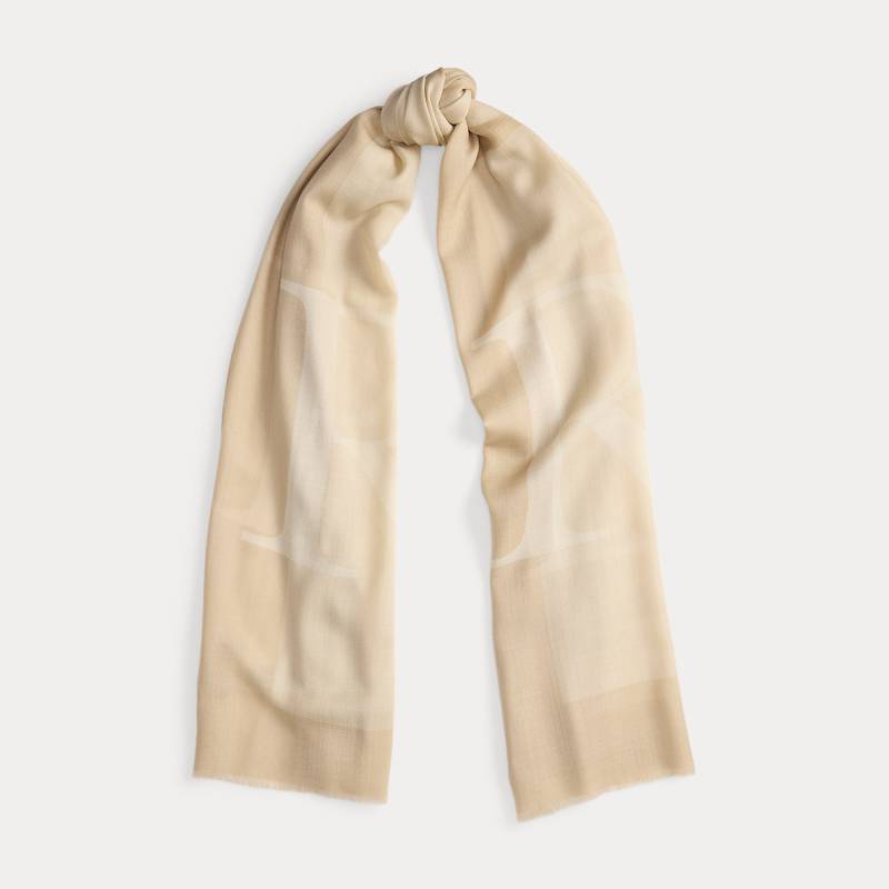 Jacquard-Wickelschal aus Wolle mit Logo von Lauren