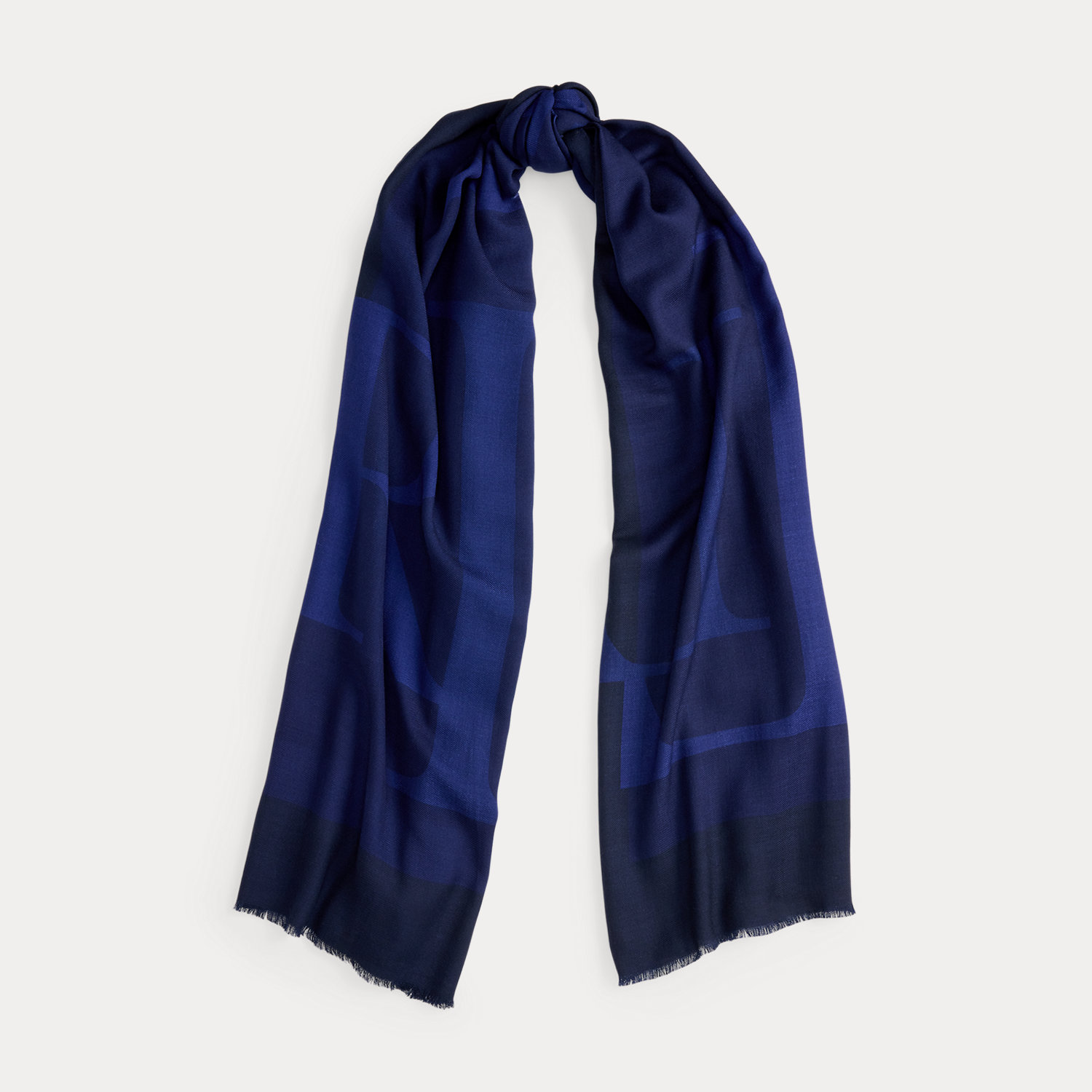 Jacquard-Wickelschal aus Wolle mit Logo von Lauren