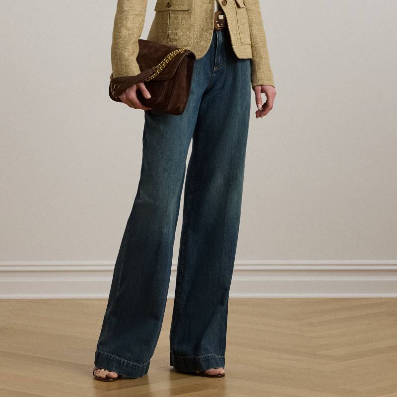 Jeans mit hoher Leibhöhe und Falten von Lauren