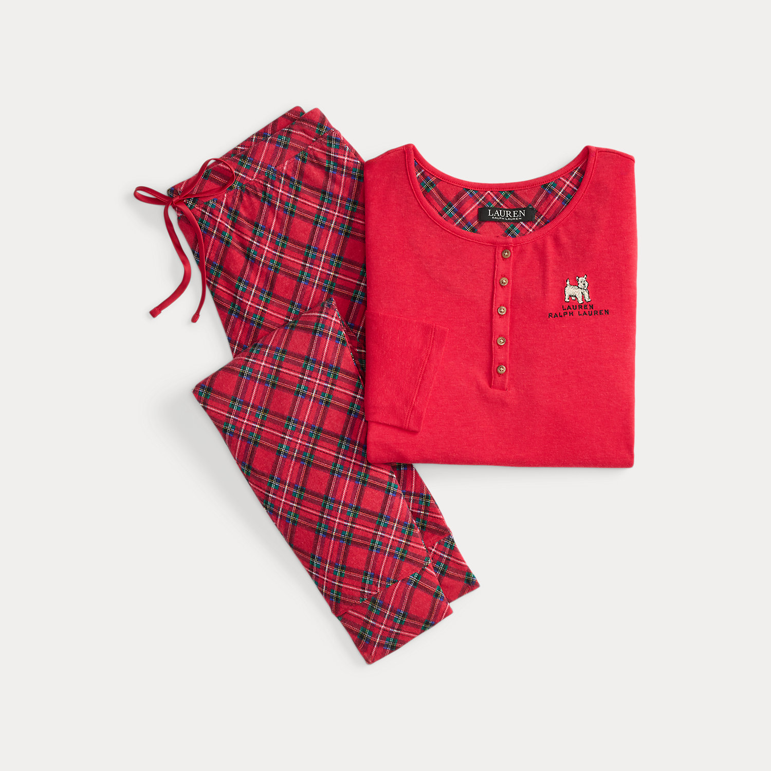 Karierter Henley-Pyjama mit Baumwolle Karierter Henley-Pyjama mit Baumwolle von Lauren