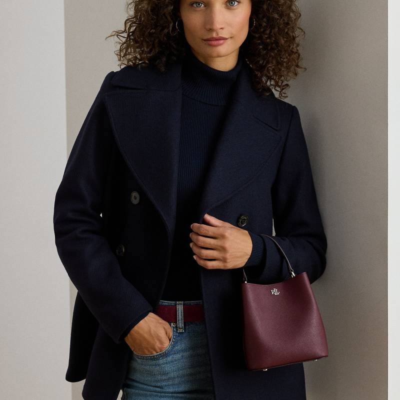 Kleine Schraffurleder-Beuteltasche Reese von Lauren