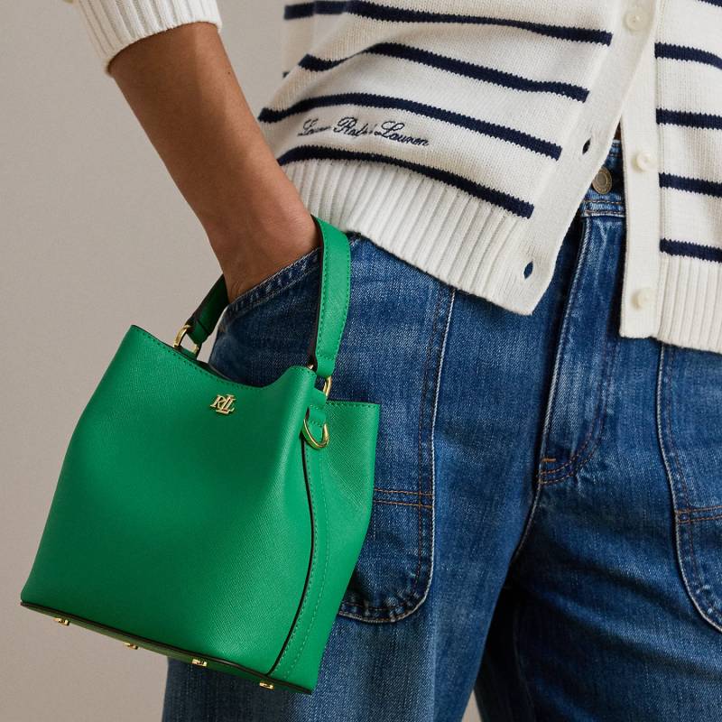 Kleine Schraffurleder-Beuteltasche Reese von Lauren