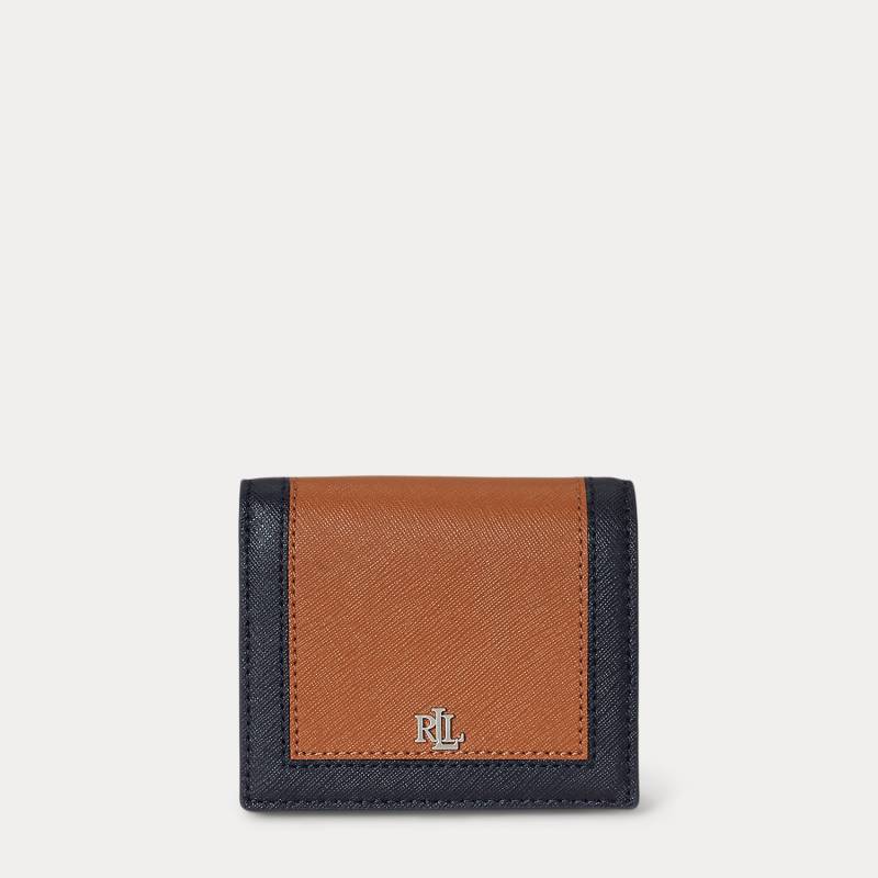 Kompakte Color-Block-Lederbrieftasche von Lauren