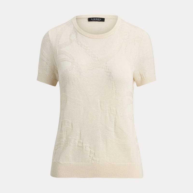 Kurzarmpullover mit Gürtelmotiv von Lauren