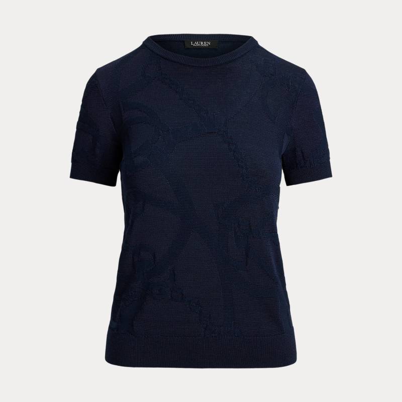 Kurzarmpullover mit Gürtelmotiv von Lauren