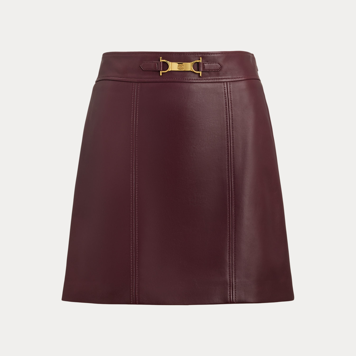 Lammleder-Minirock mit Schnalle von Lauren