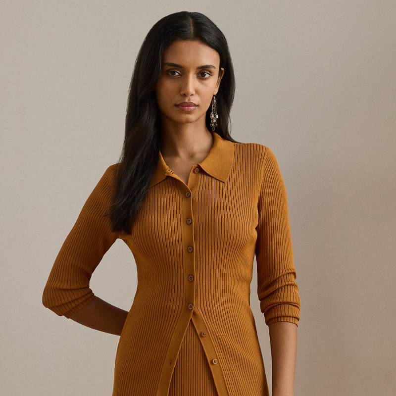 Langärmlige Polo-Strickjacke von Lauren