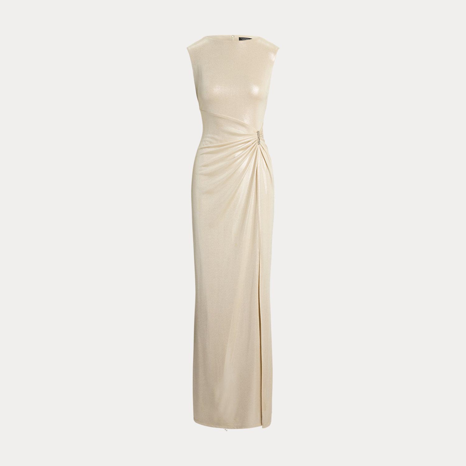 Metallic-Abendkleid mit Schnalle von Lauren