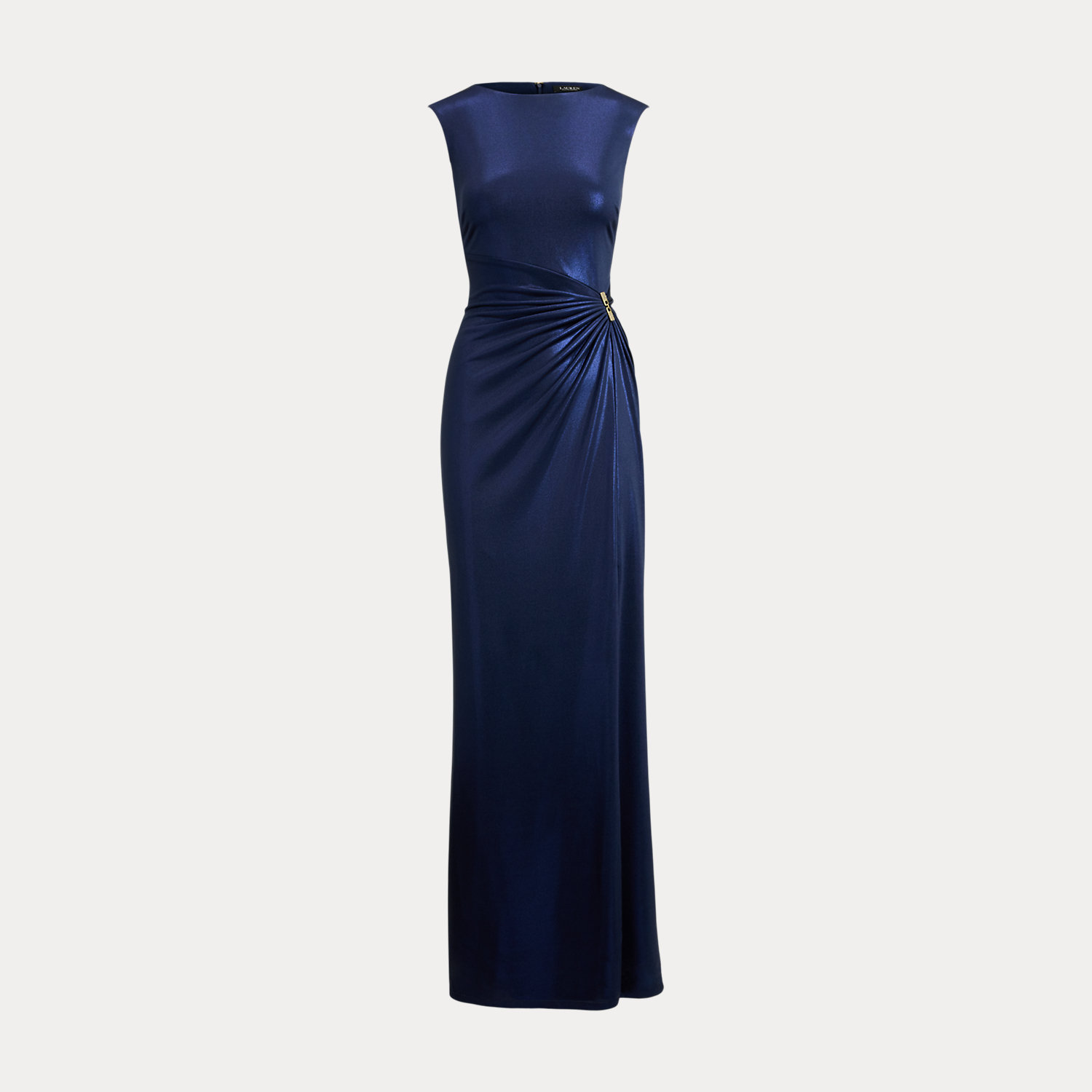 Metallic-Abendkleid mit Schnalle von Lauren