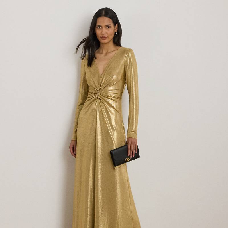 Metallic-Abendkleid mit Twist-Detail von Lauren